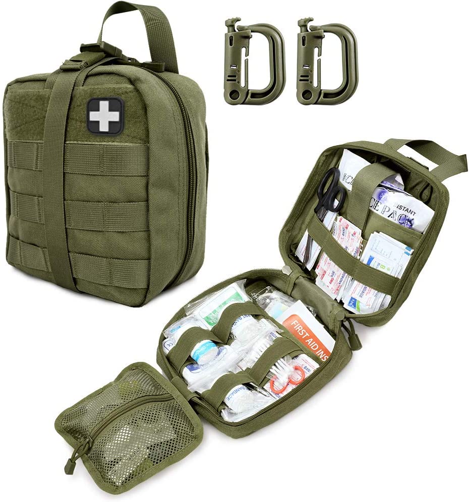 Husă medicală militară tactică de prim ajutor verde include plasture de cruce roșie