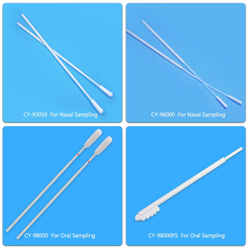 Nailon bucal steril Colectare probe de piele Mâner flexibil Colectare virusuri Microbiologie Tampon pentru transportul probei
